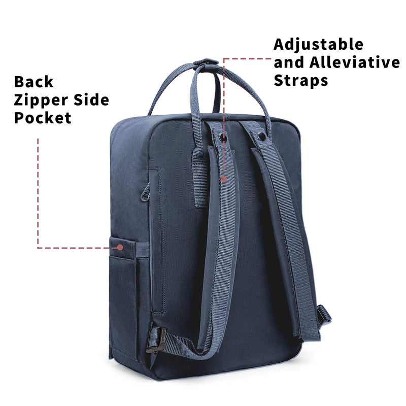 KALIDI Casual Laptop Backpack 15 Inches Classic Camping Rucksack Travel Outdoor Square Daypack College Hiking Gym Bag, Grey Blue - Image 4